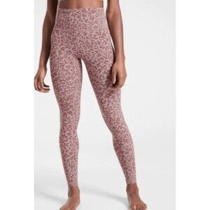 Athleta Elation Ultra High Rise Tight Leopard Mauve Pink Medium Leggings Yoga